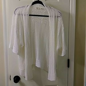 White Crochet Cardigan. Cato Brand.  size 18/20